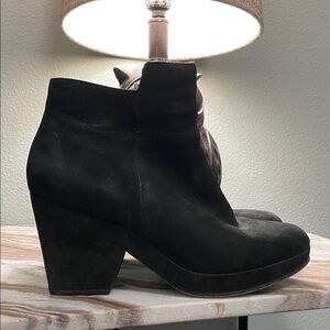Eileen Fisher Black Suede Ankle Booties